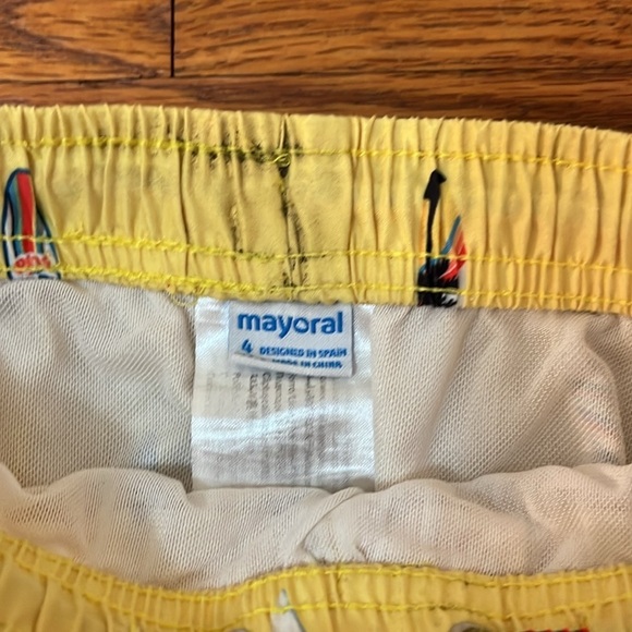 Mayoral Boy’s Yellow Swim Trunks Size 4 - Picture 2 of 3